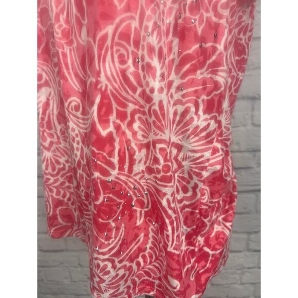 INC International Pink and White Printed Tank Top Blouse Women Size Large - Picture 3 of 6